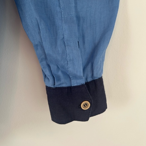 Cooka Linen Blue Button Down - Picture 5 of 6